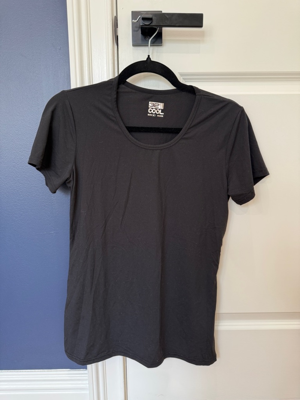 32 Degrees Black Tee with Gold COOL Logo